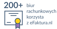Ponad 200 biur rachunkowych korzysta z eFaktura.nl – ikona laptopa z żółtą odznaką na grafice.