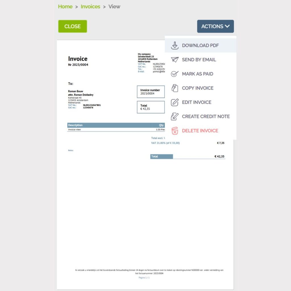 invoice preview